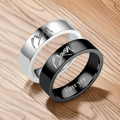 Ringe til par Love Ring Sølv eller Sort sort