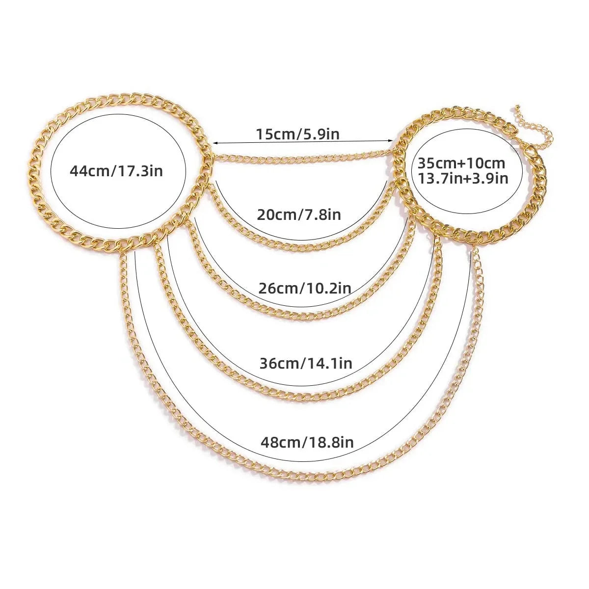 Skuldersmykke Kæde Kvinde - Kraveben & Skulder guld