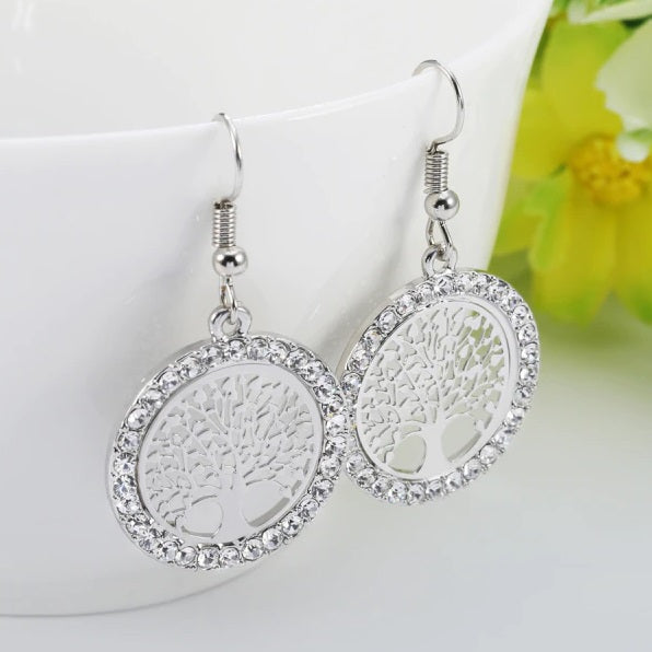 Boucle d'Oreille Arbre De Vie argent