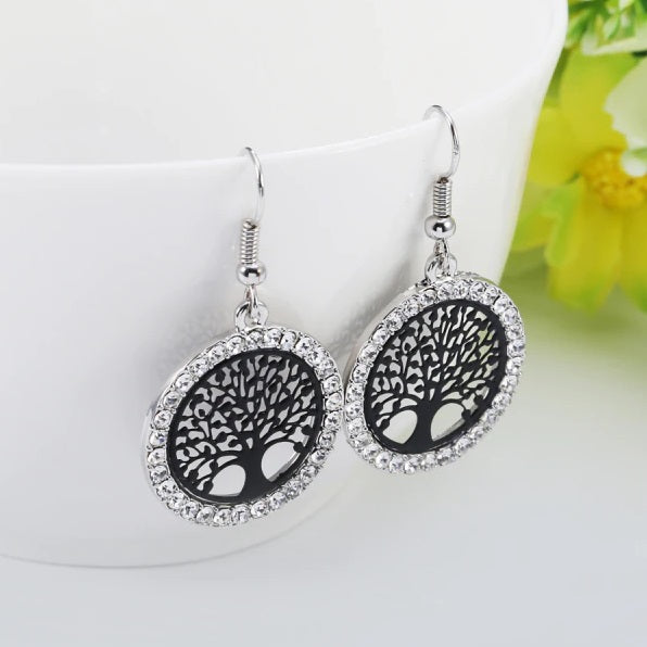 Øredobb Livets Tre svart