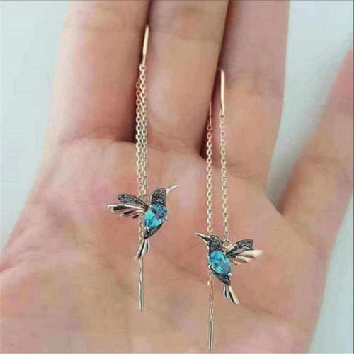 Blå kolibri ørering