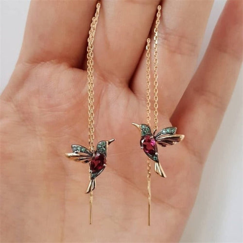 Rød kolibri ørering