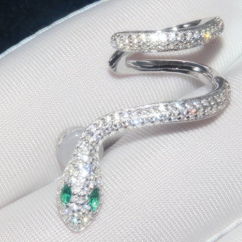 Kolczyk wiszący w kształcie węża pozłacany 