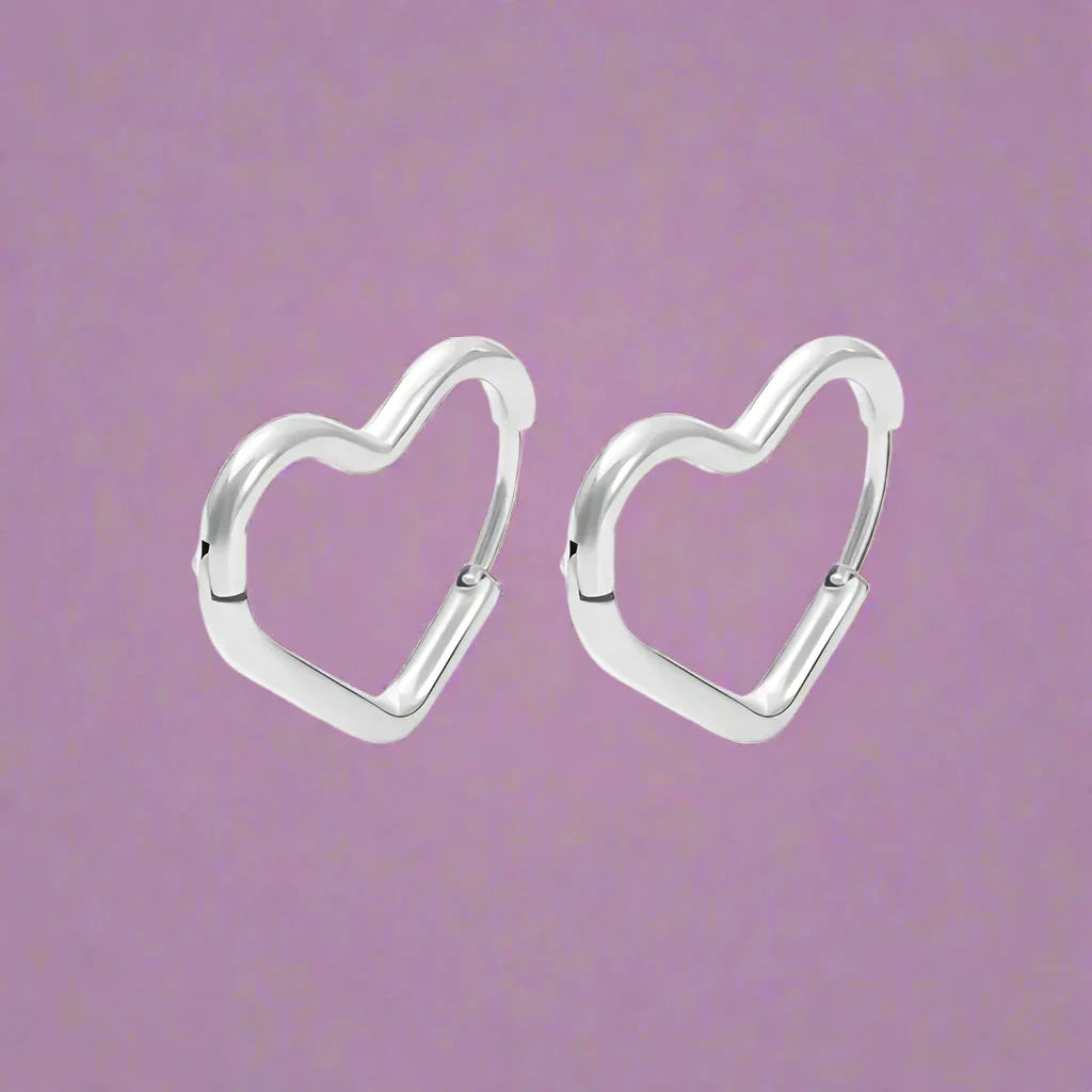 Boucles Créoles d'Oreilles Coeur Or Femme argent