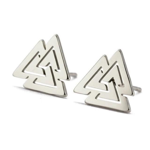 Viking Øreringe til Mænd sølvfarvet