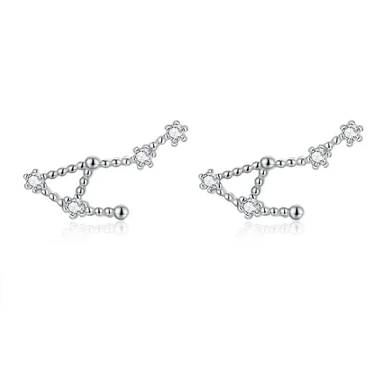 Boucles d'Oreilles 12 Constellations Signe du Zodiaque Femme balance