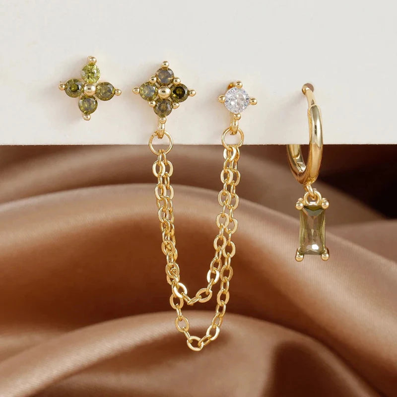 Boucles d'Oreilles avec Zircon Pierre de Naissance