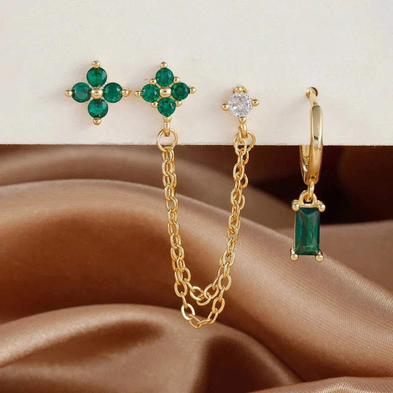 Boucles d'Oreilles avec Zircon Pierre de Naissance