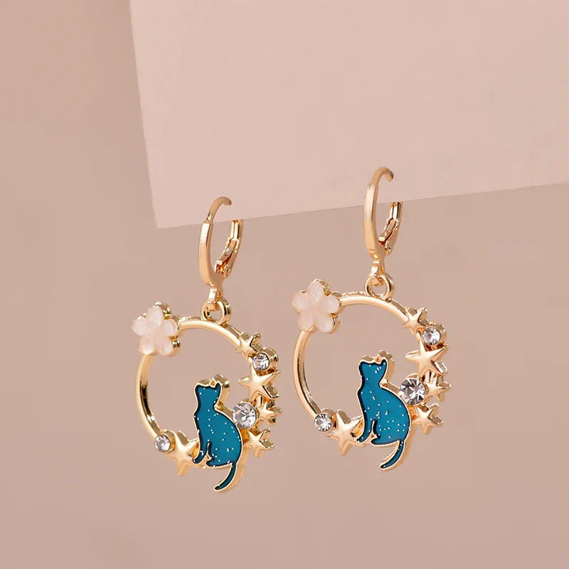 Boucles d'Oreilles Chat Mignon