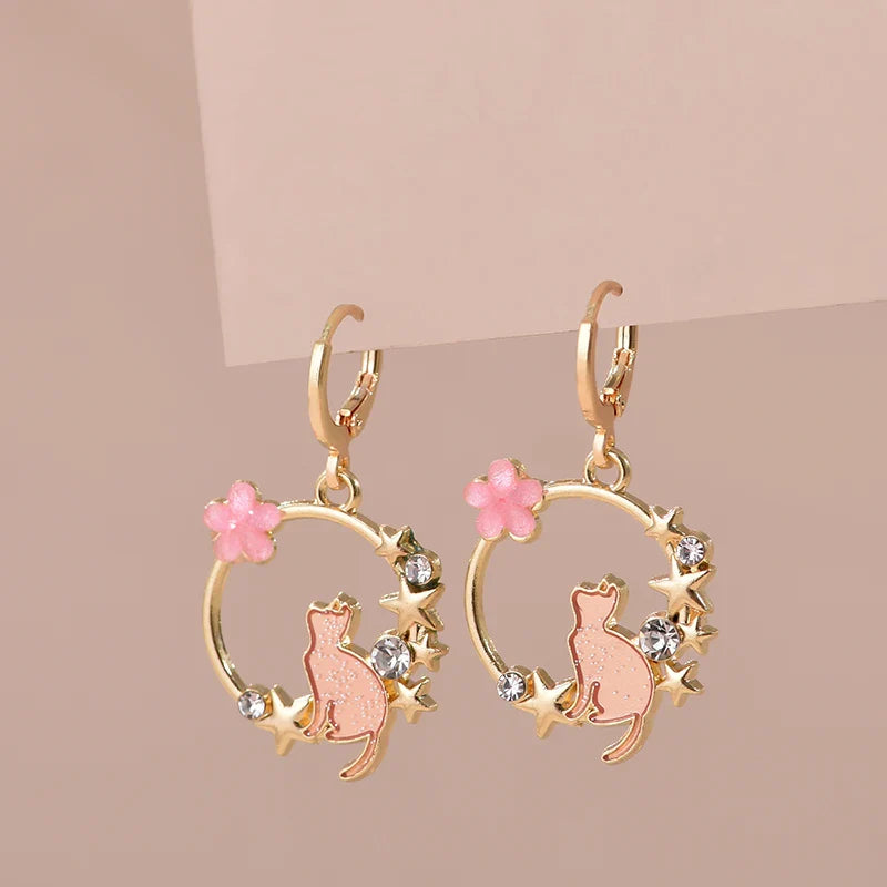 Boucles d'Oreilles Chat Mignon