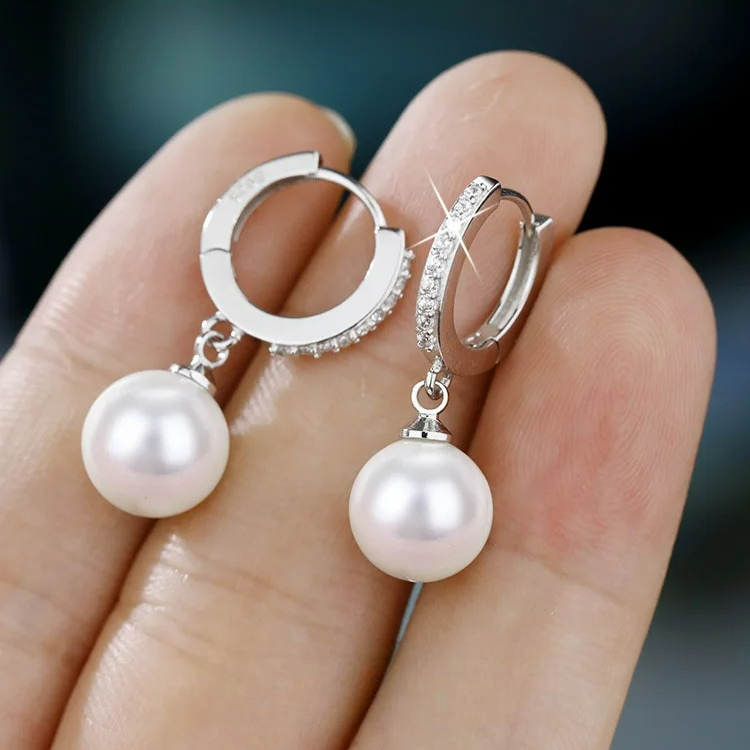 Klassiske Øredobber med Perle og Zirkonia