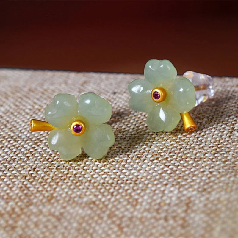 Øredobber med firkløver-studs