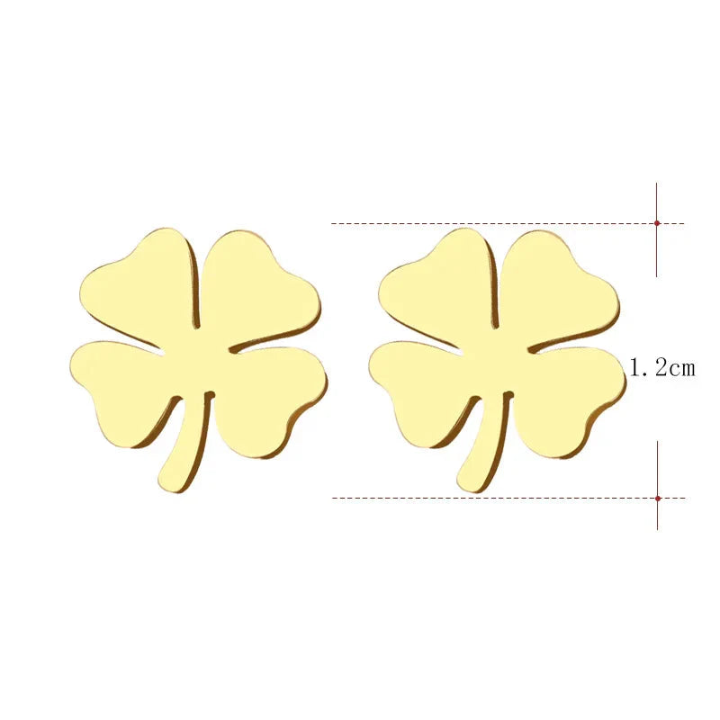 Øredobber med stift og lykkekløver