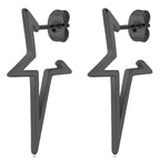 Øredobber Stift Stjerne Punk-stil svart