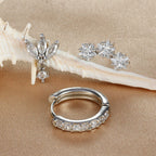 Ørestikker med stjerneformede zirkoner til kvinder i sølv