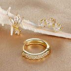 Ørestikker med stjerneformede zirkoner til kvinder i guld