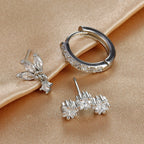 Ørestikker med stjerneformede zirkoner til kvinder i sølv