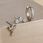 Ørestikker med stjerneformede zirkoner til kvinder i sølv