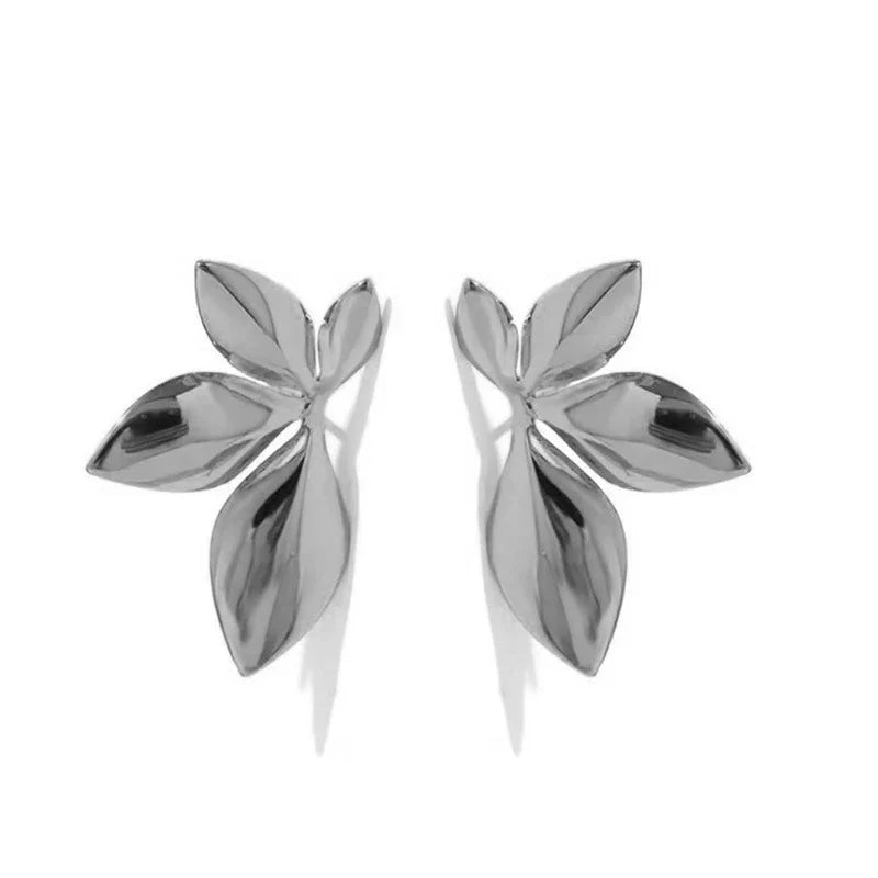 Boucles d'Oreilles Clou Fleurs argent
