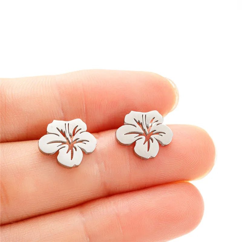 Boucles d'Oreilles Clou Fleurs Femme argent