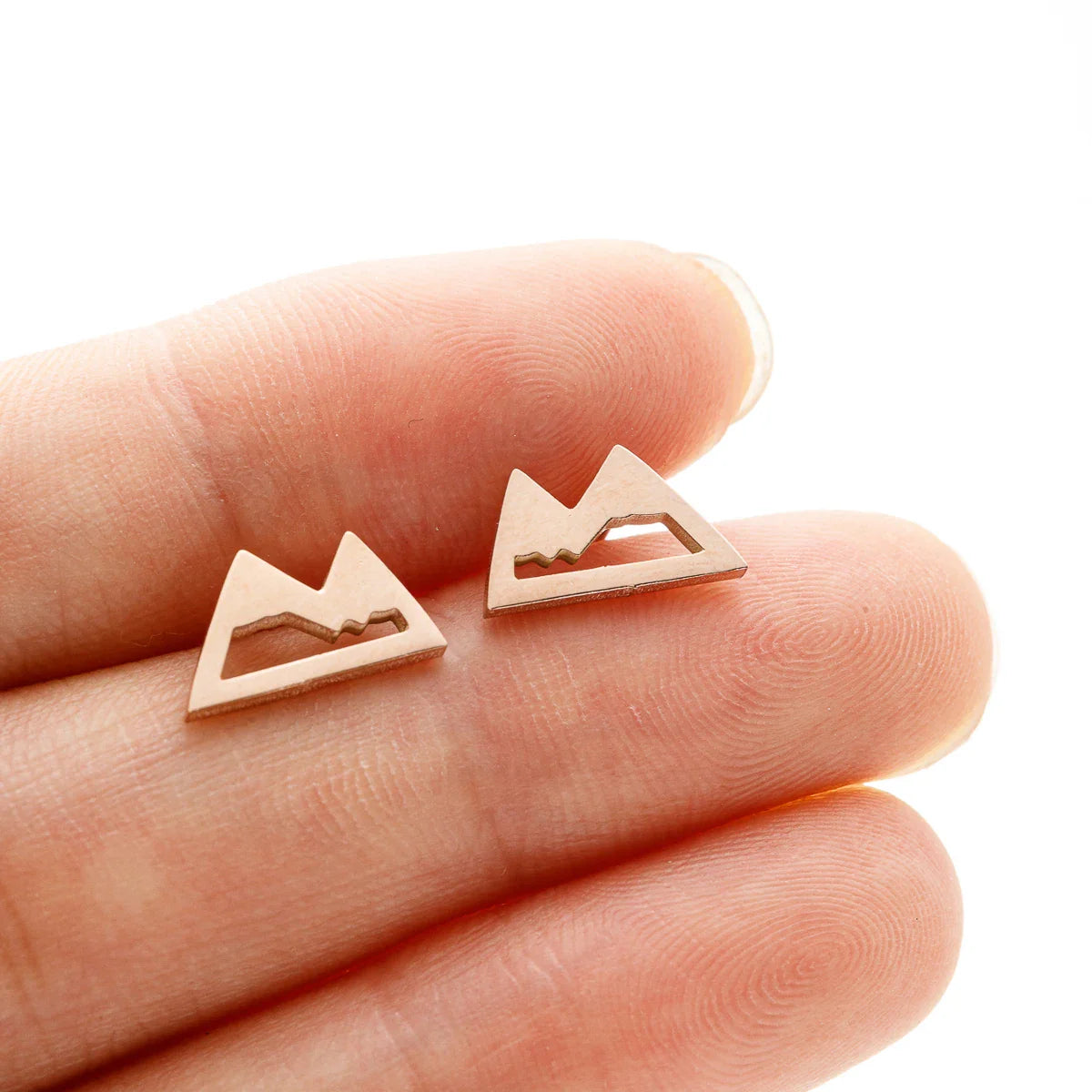 Øreringe Stik Bjerg Minimalistisk rosaguld