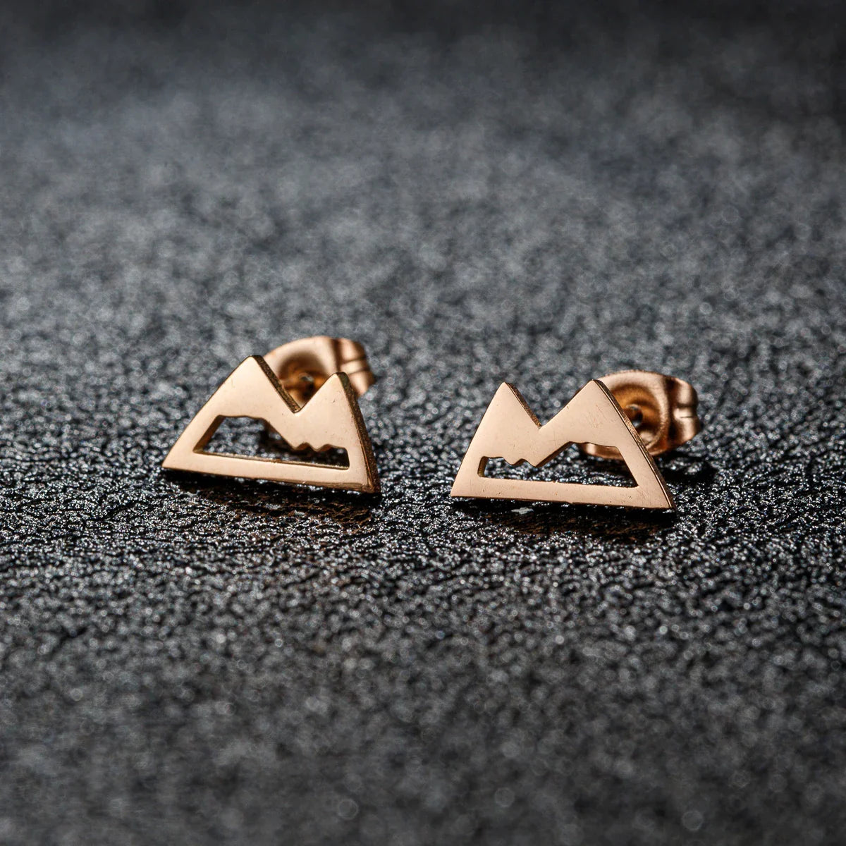 Øreringe Stik Bjerg Minimalistisk rosaguld