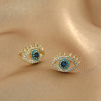 Ørestikker med blått øye og strass