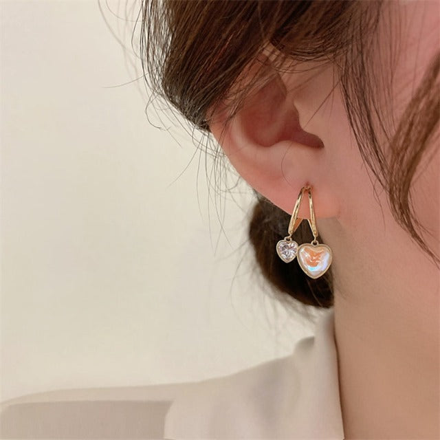 Hjerteformede Øreringe i Guld