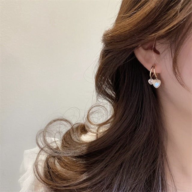 Hjerteformede Øreringe i Guld