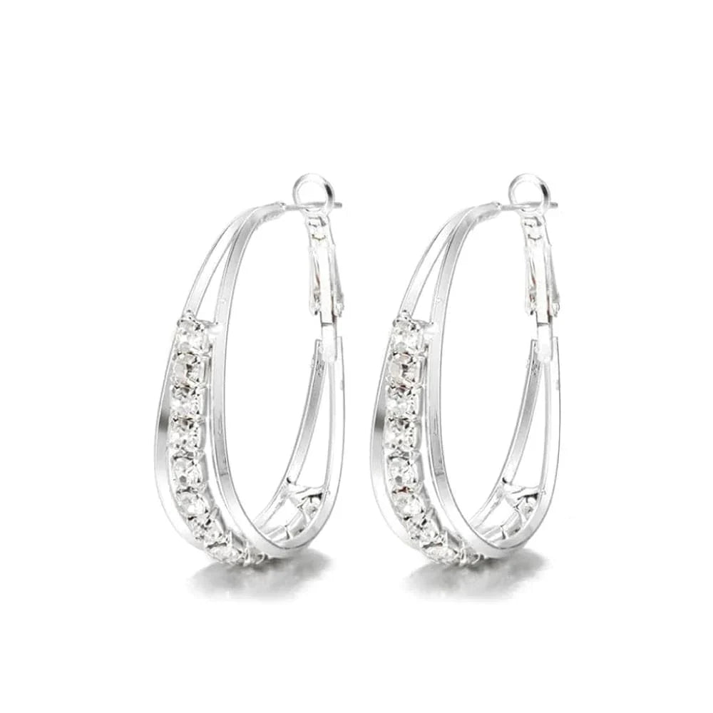 Øreringe med strass i guld 