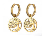 Øreringe Creoler Livets Træ Hængende guld