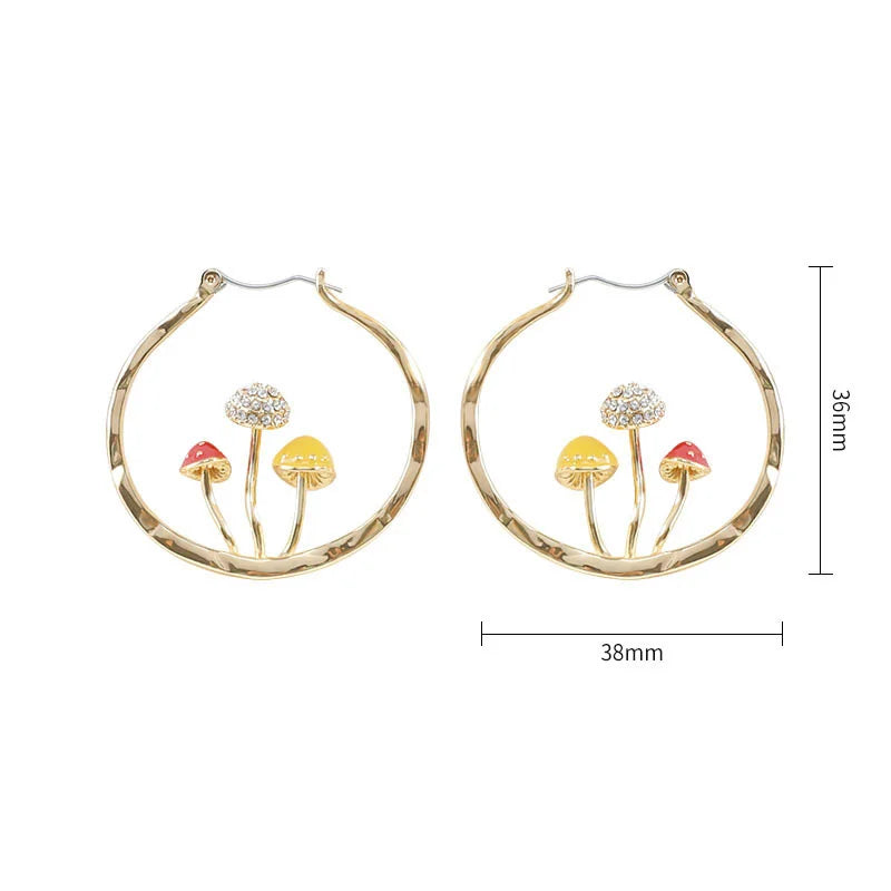 Boucles d'Oreilles Créoles Champignons