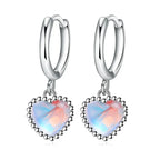 Creol øreringe med hjerte og månesten