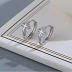 Kruhové náušnice Ježíšův kříž s zirkonem