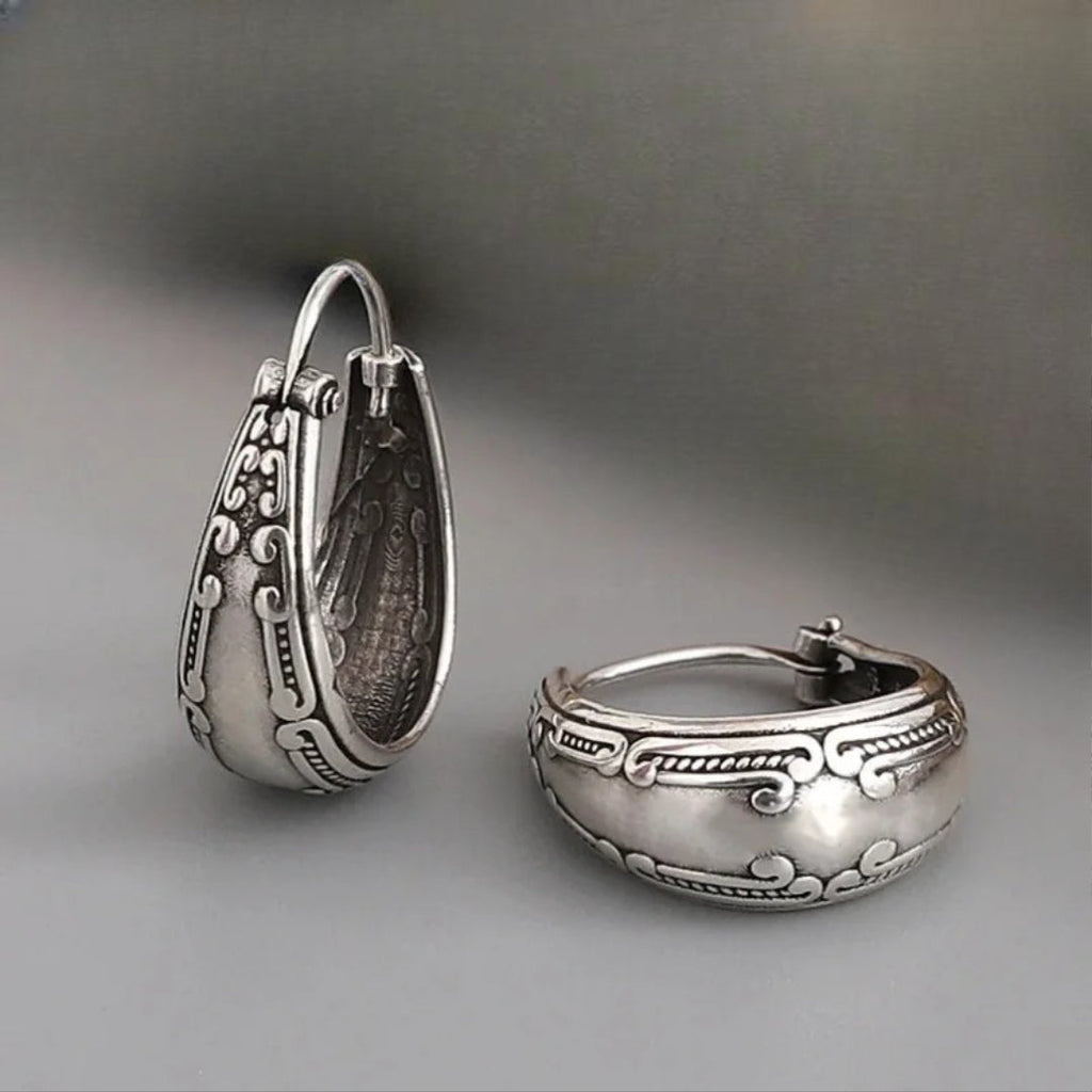 Boucles d'Oreilles Créoles Ethniques Vintages