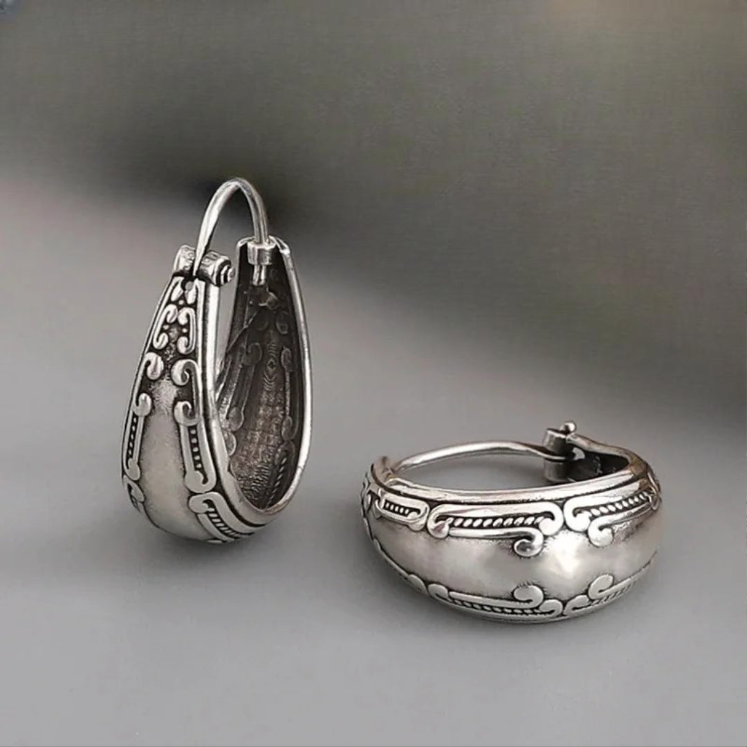 Boucles d'Oreilles Créoles Ethniques Vintages