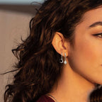 Creoløreringe med stjerne og måne og zircon sølv