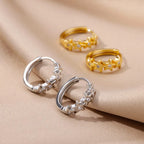 Creol øreringe med stjerner og zirkonia i sølv