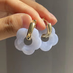 Creol-øreringer med blomst i harpiks