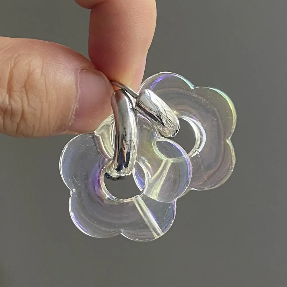 Creol-øreringer med blomst i harpiks