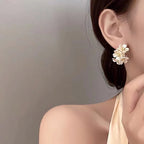 Retro creol øreringe med hvide blomster