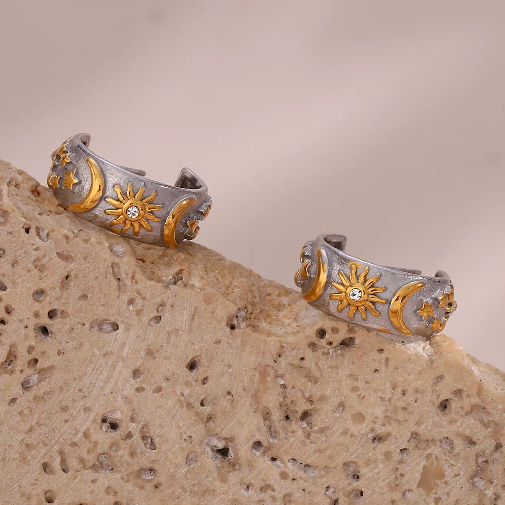 Retro Solsølv Creol Øreringe