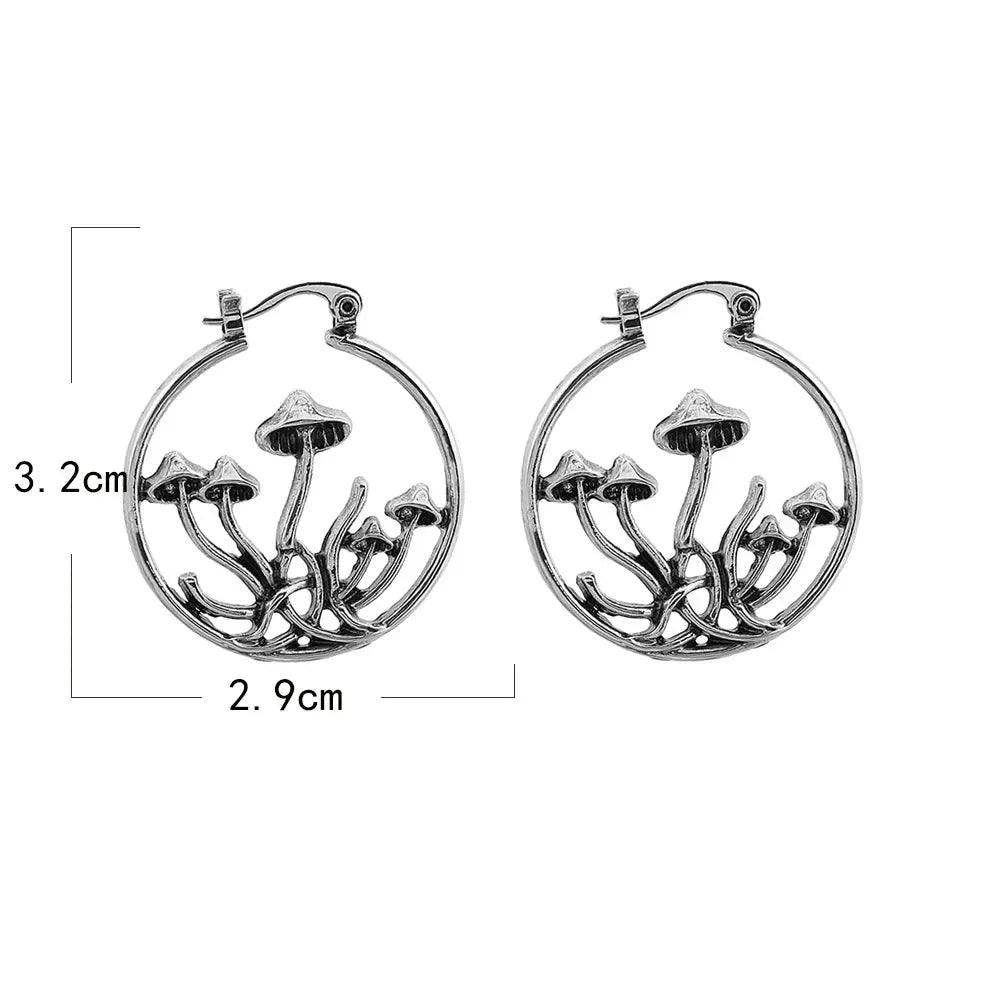 Boucles d'Oreilles Créoles Vintages Champignons