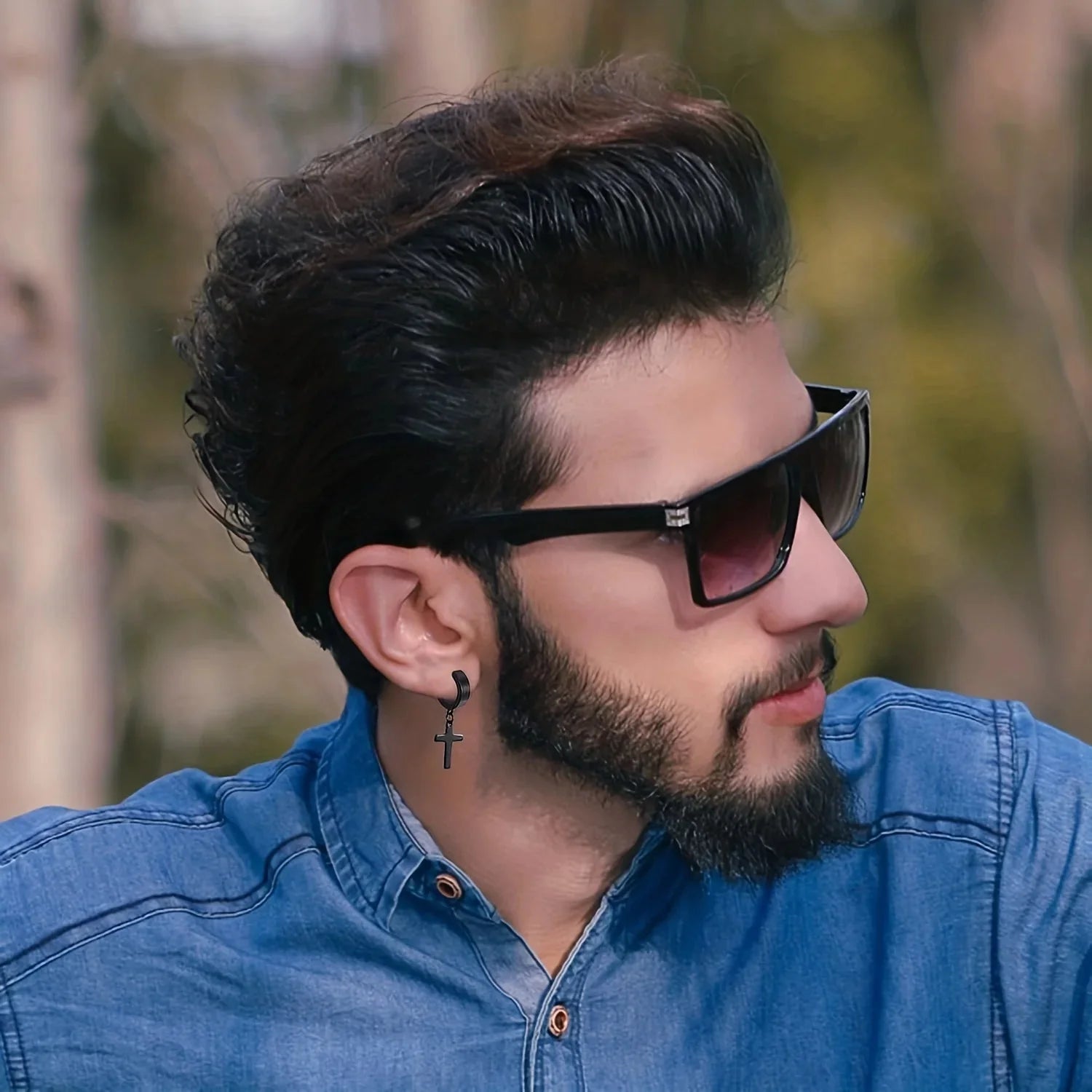 Øreringe Kors Herre Dame 