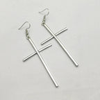 Lang Kors Øreringe Sølv