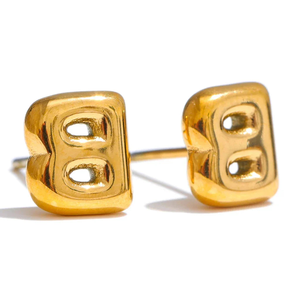 Personlige øreringe med initial b