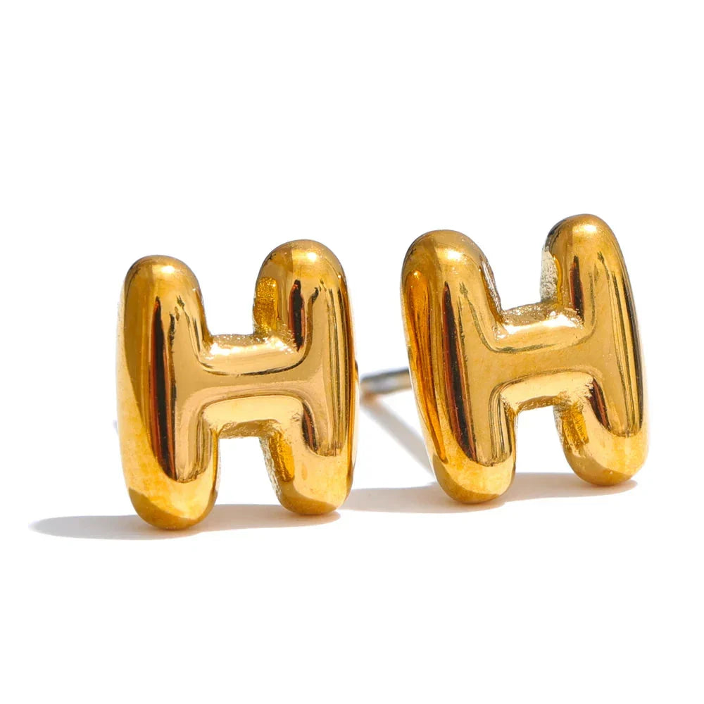 Personlige øreringe med initial h