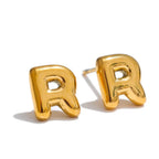 Personlige øreringe med initial r