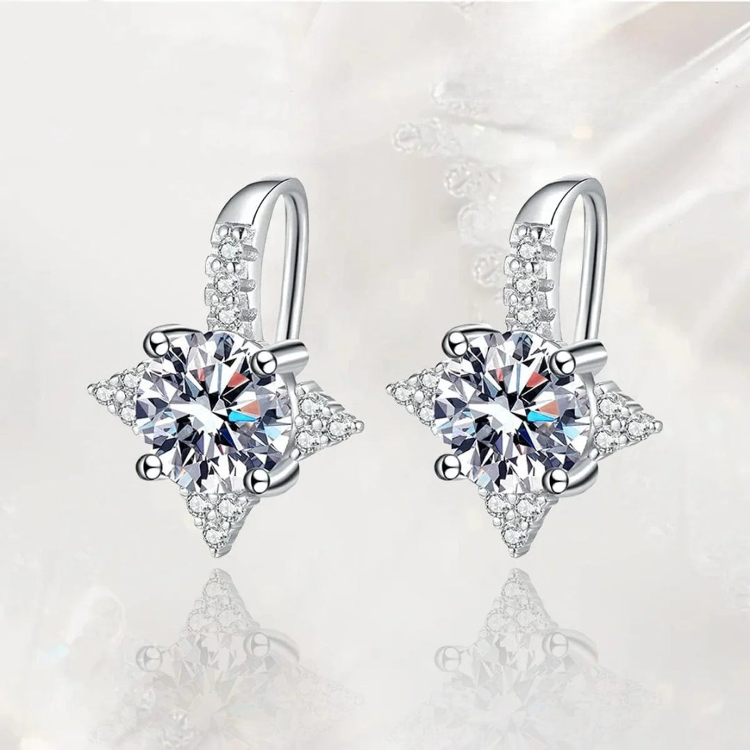 Boucles d’oreilles Étreinte d’Étoiles Filantes Moissanite