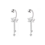 Sølvfarvede Lotusblomst Vedhæng Øreringe til Kvinder 
